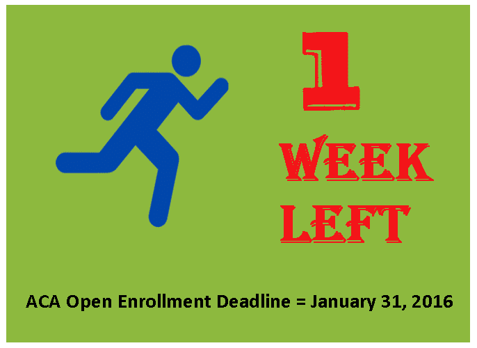 1 Week Remains for 2016 Affordable Care Act Open Enrollment