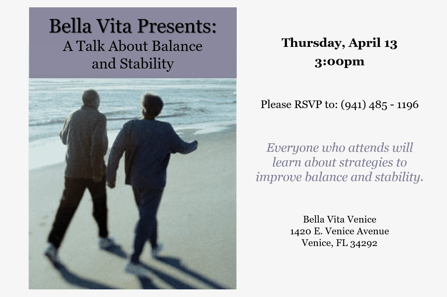 Learn About Balance And Stability @ Bella Vita