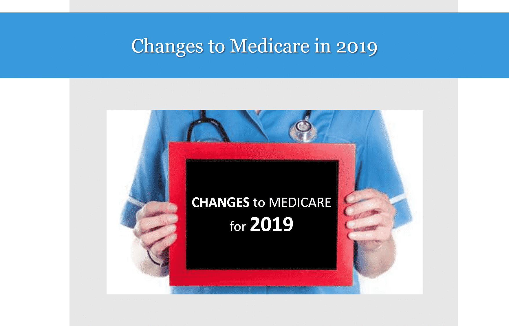 Changes to Medicare in 2019